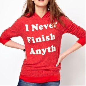 Wildfox I Never Finish Anyth Hoodie Sweater Small
